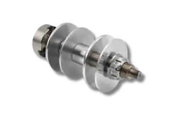 Long polishing shaft, 25 mm diameter, two wheels, M14